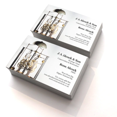 Standard single sided business card 450gsm Art Board Silk Finish for J A Alcock & Son