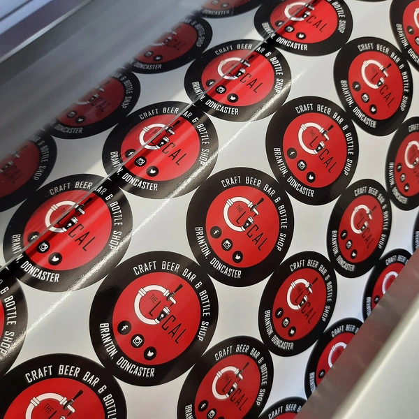 60mm Dia Gloss Stickers For The Local, Branton, Doncaster