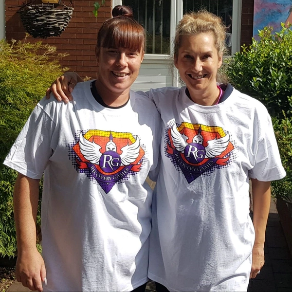 A pair of screen printed t-shirts for the Recovery Games 2019