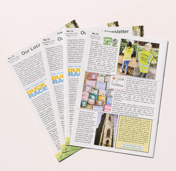  Stapled Booklet 130gsm 16page Misson Community Newsletter