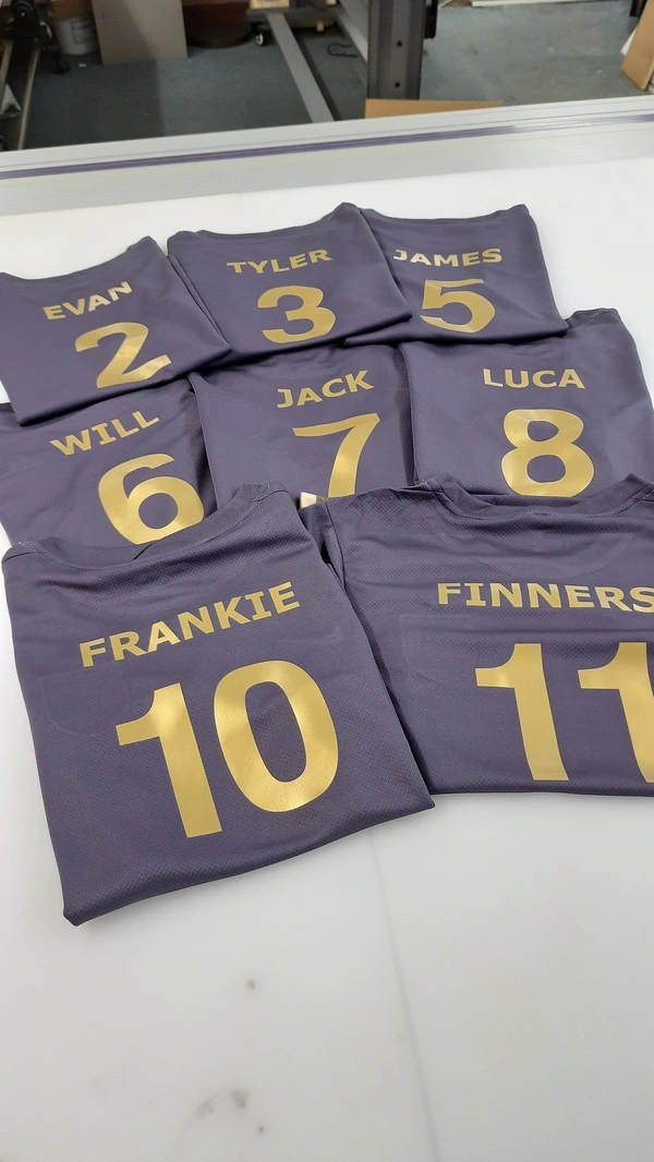 Soccer shirts with name and number
